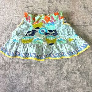 Matilda Jane Happy & Free All The Tickets Ruffle Floral Skirt Skort Girls Size 2